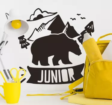 Sticker animal sauvage Montagnes Style nordique - TenStickers