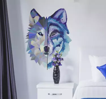 Sticker animaux sauvages visage de loup - TenStickers