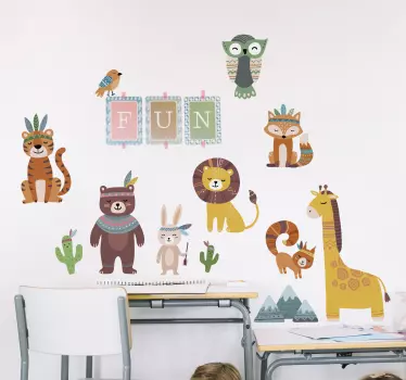 Sticker Animaux style indien - TenStickers