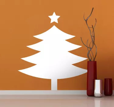 sticker arbre de Noël blanc - TenStickers