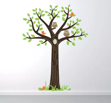 Sticker arbre hiboux - TenStickers
