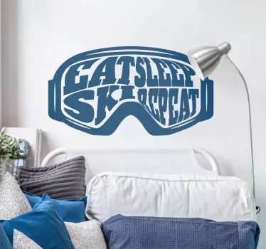 Autocollant autres Sports Lunettes Eat Sleep Ski Repeat - TenStickers