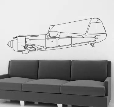 Sticker vintage silhouette  avion - TenStickers
