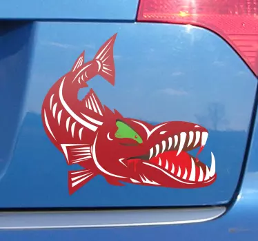Sticker voiture dessin de barracuda - TenStickers