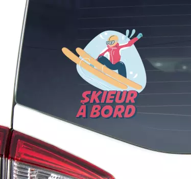 Autocollant Bébé à Bord skieur à bord - TenStickers