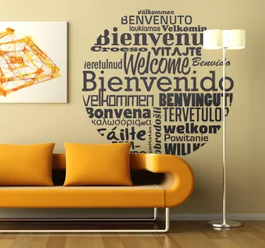 Sticker mural salon bienvenue langues - TenStickers