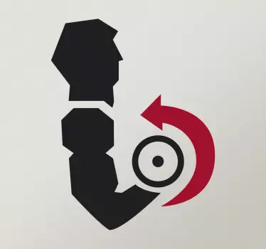 Sticker bodybuilder biceps curls - TenStickers