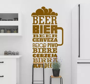 Sticker cuisine boisson inscriptions bière - TenStickers