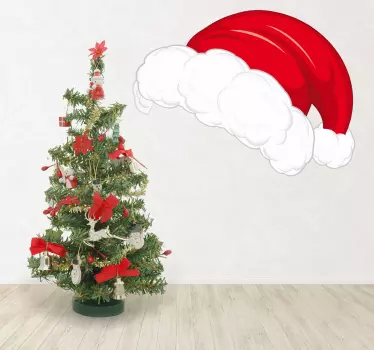 Sticker bonnet Père Noël - TenStickers