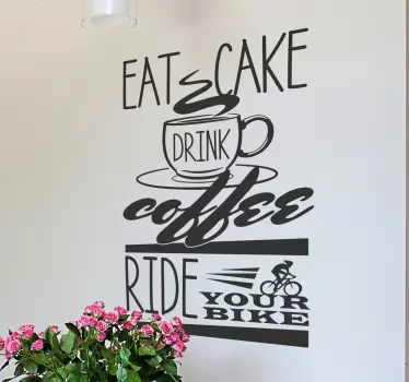 Sticker cuisine café et cyclisme - TenStickers
