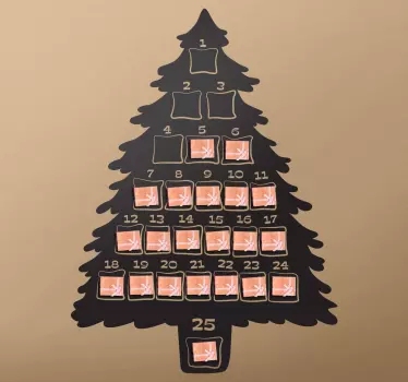 Sticker calendrier de l'avent sapin - TenStickers