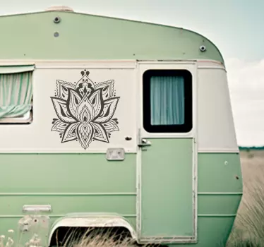 Autocollant pour caravane mandala fleur de loto - TenStickers