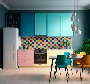 Autocollant carrelage multicolore - TenStickers