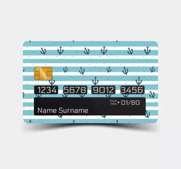 Sticker carte bancaire ancrages et rayures - TenStickers