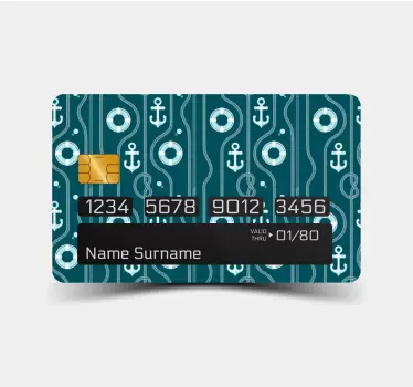 Sticker carte bancaire ancres et cercles - TenStickers