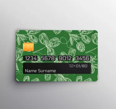 Sticker carte bancaire arrangement de feuilles élégantes - TenStickers