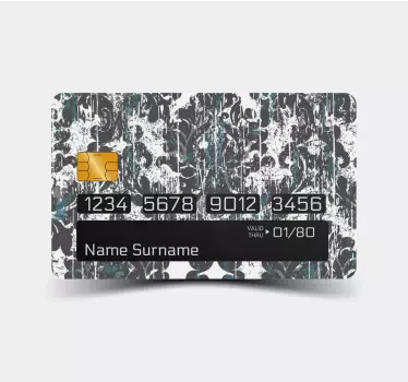 Sticker carte bancaire composition d'emblème floral - TenStickers