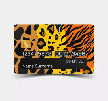 Sticker carte bancaire motif léopard animaux - TenStickers