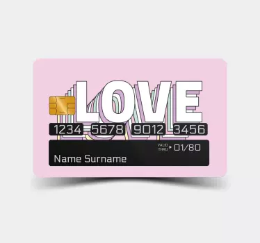 Sticker carte bancaire design amoureux Élégant - TenStickers