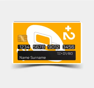 Sticker carte bancaire design de crédit orange - TenStickers