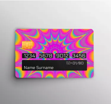Sticker carte bancaire effet psychédélique - TenStickers