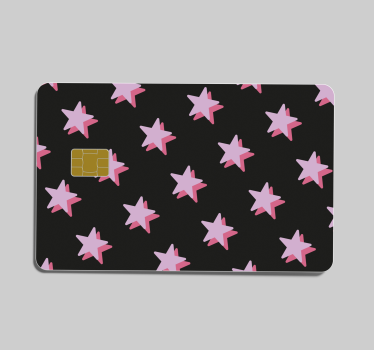 Sticker carte bancaire étoiles violettes - TenStickers