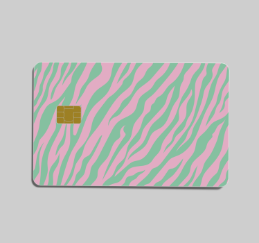 Sticker carte bancaire imprimé zèbre vert menthe - TenStickers
