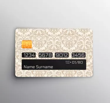 Sticker carte bancaire motif damassé élégant - TenStickers