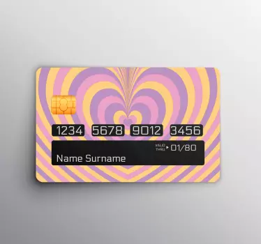 Sticker carte bancaire motif de coeur - TenStickers