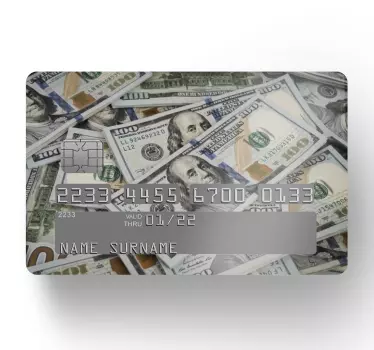 Sticker carte bancaire motif de devises - TenStickers