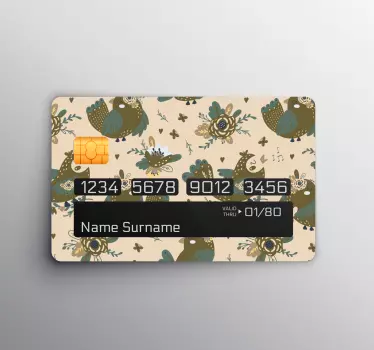 Sticker carte bancaire motif d'oiseau charmant - TenStickers