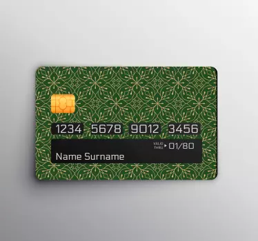 Sticker carte bancaire motif floral - TenStickers