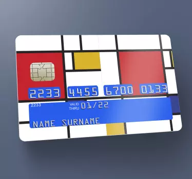 Sticker carte bancaire motif géométrique - TenStickers