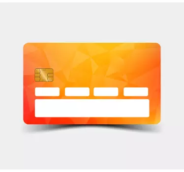 Sticker carte bancaire motif géométrique orange - TenStickers