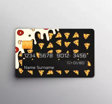 Sticker carte bancaire motif part de pizza - TenStickers