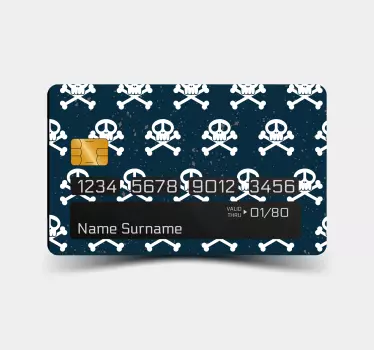 Sticker carte bancaire tête de mort - TenStickers
