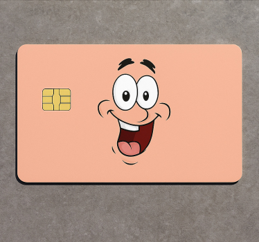 Sticker carte bancaire sourire de personnage de dessin animé - TenStickers