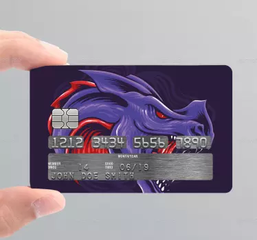 Sticker carte bancaire tête de dragon menaçante - TenStickers