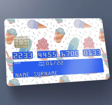 Sticker carte bancaire thème glace colorée - TenStickers