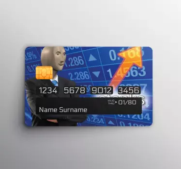 Sticker carte bancaire thème humour financier - TenStickers