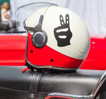 Autocollant casque moto signe de la paix - TenStickers