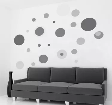 Sticker géométrique pack 46 cercles gris - TenStickers