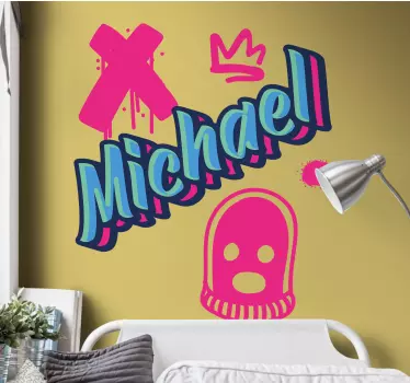Sticker chambre ado graffitis personnalisés street art - TenStickers