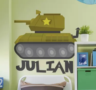 Sticker chambre enfant décoration sur le thème du char - TenStickers