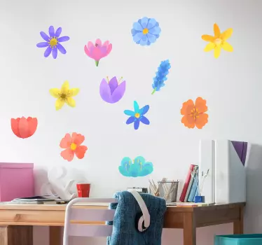 Sticker mural pack fleurs printanières - TenStickers