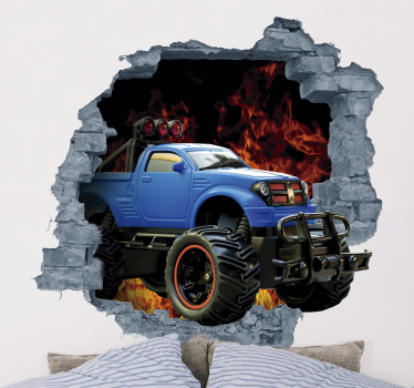 Sticker Mural voiture 3D - TenStickers