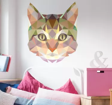 Sticker chat géométrique - TenStickers