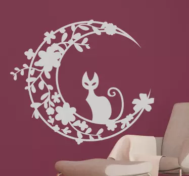 Sticker chat sur la Lune - TenStickers