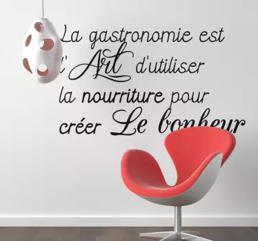 Sticker citation gastronomie art bonheur - TenStickers