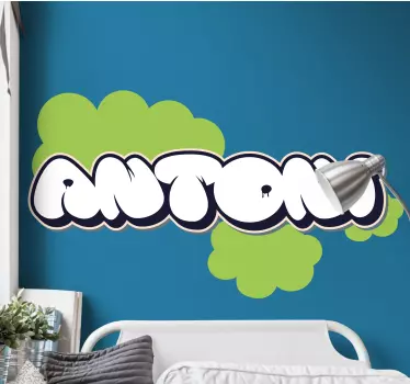 Sticker chambre ado graffitis à bulles personnalisés - TenStickers